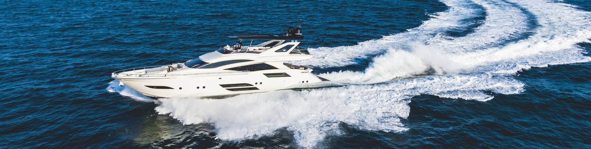 A speedboat cruising in New York Harbor.